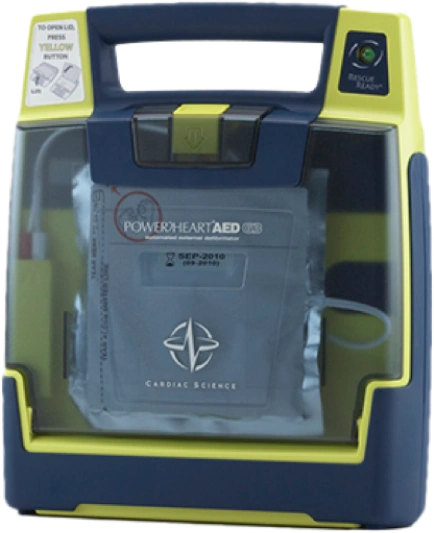 Defibrillator with in-date pads and battery serviced in Green Bay