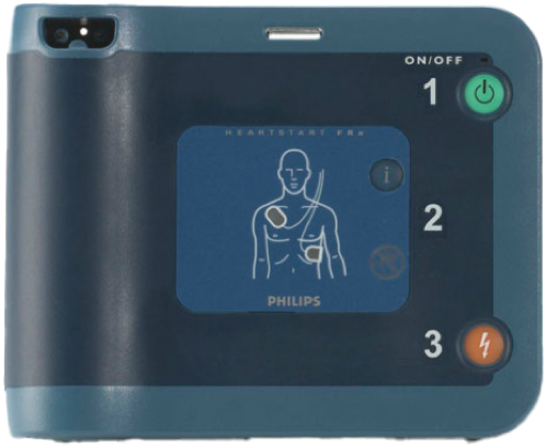 Denver AED unit with pads and battery kept current by TWS