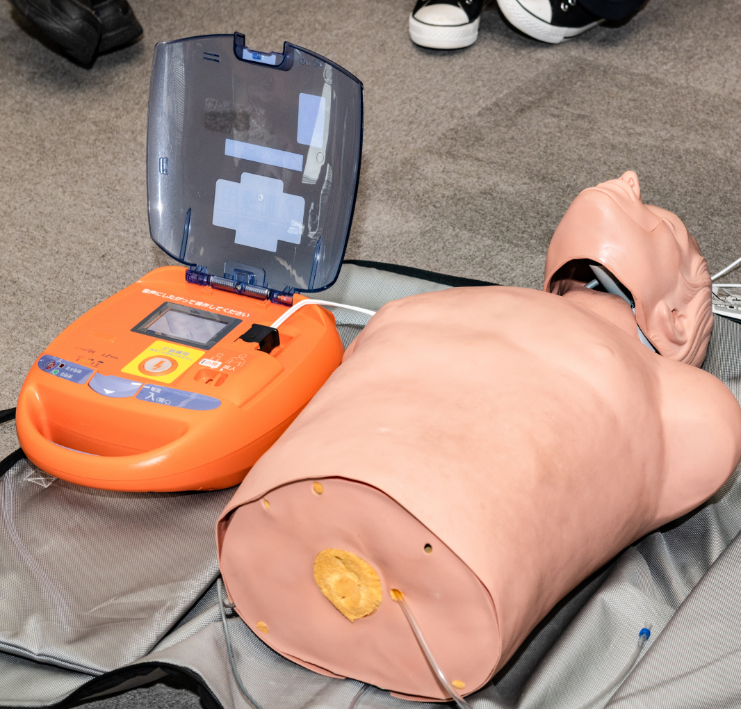 Wall-mounted AED maintained by TWS for a Raleigh, NC site